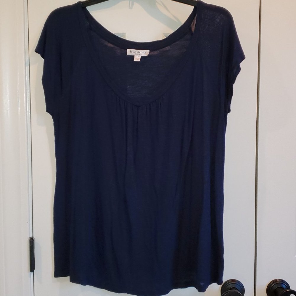 Navy Susan Bristol Short Sleeved Top